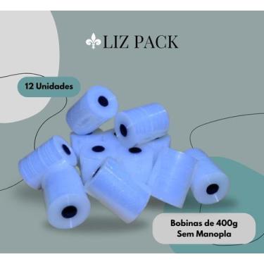 Imagem de Filme Stretch, Kit 12 Bobinas 10 cm. Uso facil, com 400 g, 400 metros.