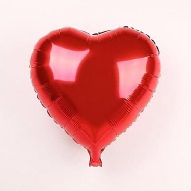 Imagem de Balão coração metalizado 40cm vermelho - AMY FESTAS