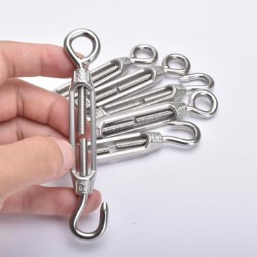 Imagem de Esticador M4, fio de aço inoxidável de 5/81.3 cm, gancho e olhal de aço inoxidável 304, tensão, corda de fio leve, 6 peças