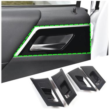 Imagem de Sekhyna Acabamento da tampa do painel do puxador da porta interna do carro compatível com Mitsubishi Outlander 2023 2024 ABS 4 peças, moldura de proteção de tigela de maçaneta de porta, acabamento de
