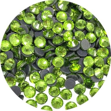 Imagem de Jmassyang 1200 peças SS20 4,8 mm Hotfix strass, redondo de vidro de cristal flatback hot fix para artesanato, roupas, sapatos, camisas, bonés decoração (verde claro)