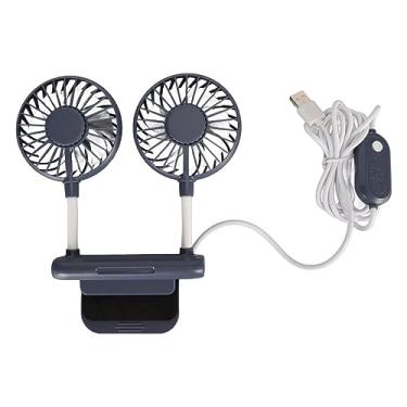 Imagem de Acogedor Ventilador de monitor, mini ventilador de mesa de PC alimentado por USB, ventilador de resfriamento silencioso de 3 velocidades com 2 cabeças, clipe, cabo USB de 2 m, para laptops de