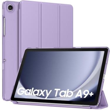 Imagem de MoKo Capa para Galaxy Tab A9+/A9 Plus 11 polegadas 2023, capa protetora inteligente com suporte fino com capa traseira translúcida de policarbonato rígido para tablet Tab A9 Plus (SM-X210/X216/X218),