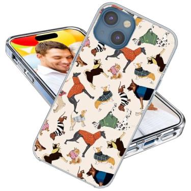 Imagem de ARTIOSIT Capa para iPhone 15 para meninas e homens, à prova de choque, fina, fina, macia, TPU transparente, capa protetora para iPhone 15 6.1, desenho animado animal de estimação adorável fofo Corgi