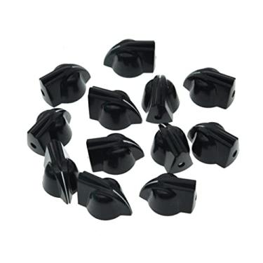 Imagem de Dopro Pacote com 12 maçanetas de cabeça de galinha vintage universais de 1/10.2 cm, tamanho pequeno, botões de potenciômetro de baixo para guitarra, botão amplificador, pedal de efeito, puxadores de