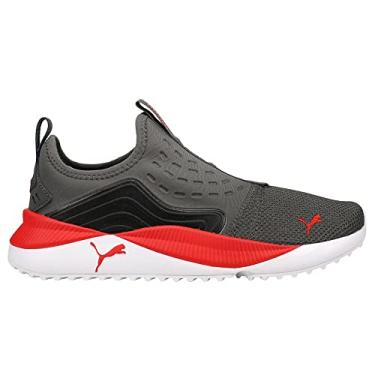 Imagem de PUMA Tênis unissex infantil Pacer Future Slip on, Sombras escuras-puma preta-alto risco vermelho, 4.5 Big Kid