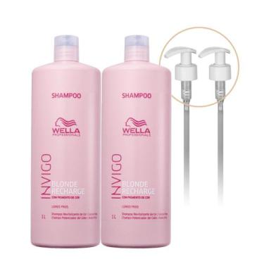 Imagem de Kit Wella Professionals Invigo Blonde Recharge Shampoo 1L e Válvula (4