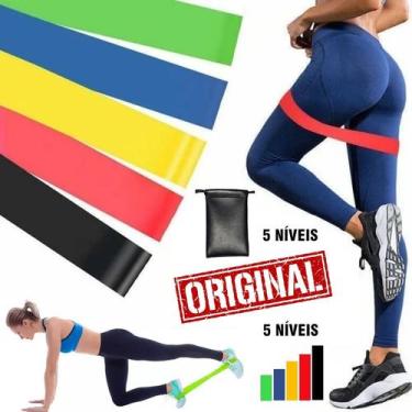 Imagem de Kit 5 Mini Band Elástico Exercício Academia Malhar Fit Treino Em Casa 