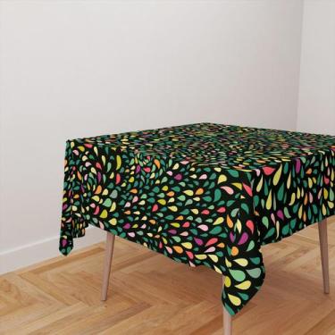 Imagem de Toalha De Mesa Quadrada 4 Lugares Tecido Oxford Gotas Coloridas TL222 