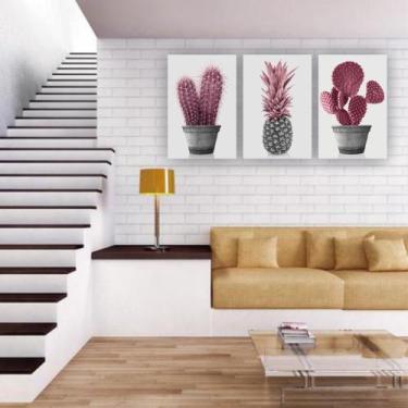 Imagem de Quadros Decorativos Floral Cacto Tam instalado 180x60cm  - Online