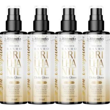 Imagem de Kit 4 Spray Capilar Banho Brilhante Efeito Gloss Reduz o Frizz 200ml -