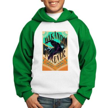 Imagem de Moletom Infantil Wakanda Forever - Foca na Moda, Branco, Verde, 8