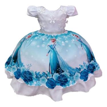 Imagem de Vestido De Festa Frozen Princesa Elsa Frozen - vestidocas, 2, Azul