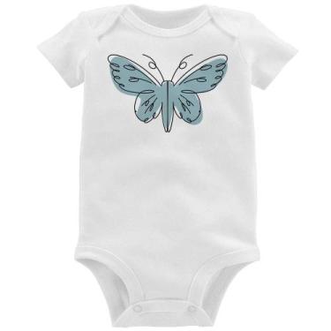 Imagem de Body Bebê Borboleta Abstrata - Foca na Moda, Branco, G