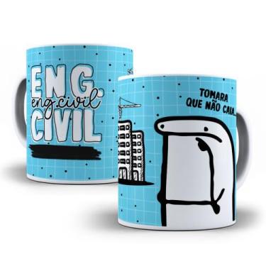 Imagem de Caneca Branca Porcelana Flork Profissão Engenharia Civil 1 Unidade 325
