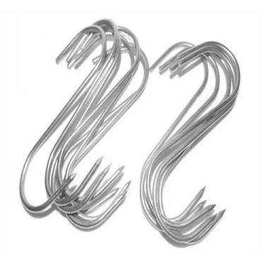 Imagem de Gancho Aço Inox Para Açougue S0c 10,8cm Kit C/12 Un