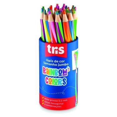 Imagem de Lápis de cor Tris Rainbow colors jumbo Pt c/24 ref 907202