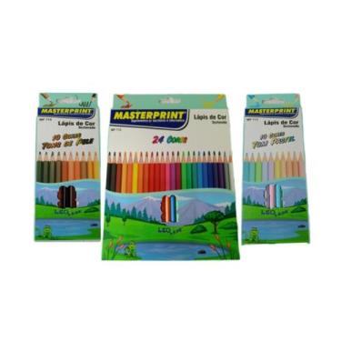 Imagem de Kit Lápis De Cor 24 Cores + 10 Tom Pele + 10 Tom Pastel - Masterprint