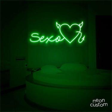 Imagem de luminaria letreiro Neon Led Sexo 02 100x40 luminoso decoração p/ selfi