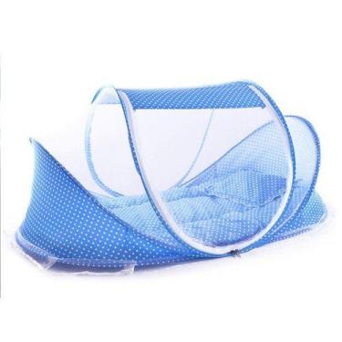 Imagem de Cama Berço Dobravel Infantil Com Mosquiteiro  Azul - Mr Vendas, Azul