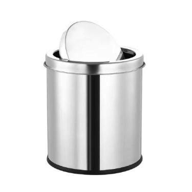 Imagem de Lixeira basculante inox 12 litros com tampa vai e vem para ambientes m