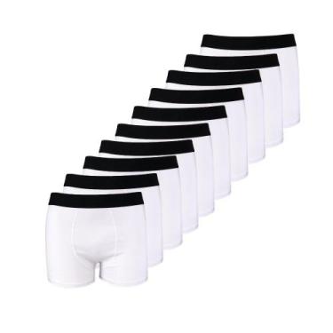 Imagem de Kit com 10 Cuecas Boxer Box Try Basics Algodão Cotton Lisa Básica Casu