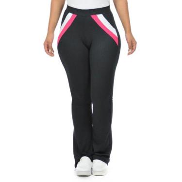 Imagem de Calça Canelada Carisma Fenomenal, Preto c, Pink, M