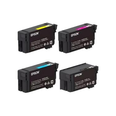 Imagem de Kit Tinta Original Epson Plotter T3170 T5170 T40w - 04 Cores