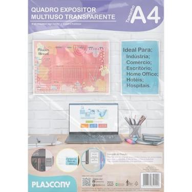 Imagem de Quadro Expositor Multiuso, A4, Plástico, QEEA4, Economic, Transparente, Plascony