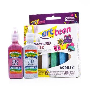 Imagem de Tinta Dimensional Glitter Art Teen - 6 cores - Acrilex