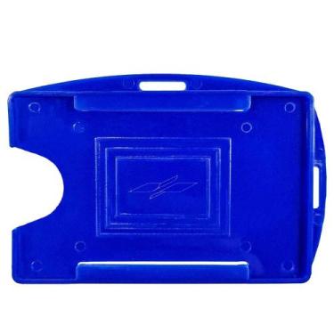 Imagem de Porta Crachá Vertical e Horizontal Rígido Azul Royal 100un - Mares