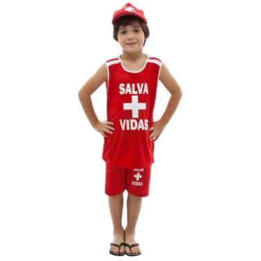 Imagem de Fantasia Bombeiro Salva Vidas Masculino Infantil - Jade Fashion, M