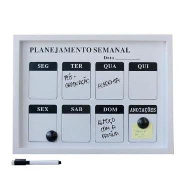 Imagem de Lousa magnética de plástico planejamento semanal 30x40cm - QUERO PRESE