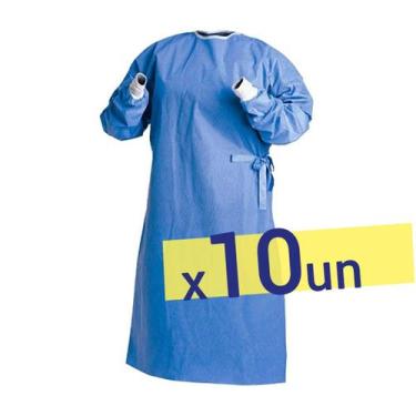 Imagem de Avental Cirúrgico Reforçado Estéril Descarpack Com Toalha De Mão, 10
