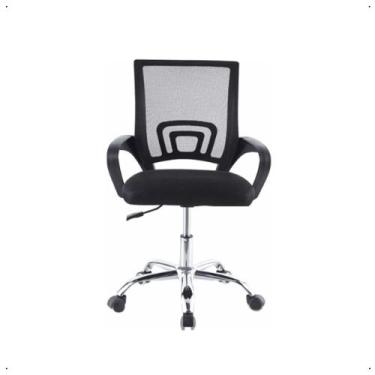 Imagem de Cadeira Escritório Ortopédica Giratória Base Cromada Regulagem Altura 