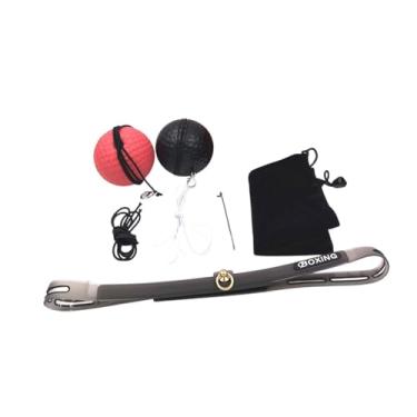 Imagem de kowaku Bola de reflexo de boxe, faixa de cabeça, melhora a coordenação olho-mão, ferramenta de treinamento, bola de reflexo de reação, bola de soco para, Bola Vermelha E Preta