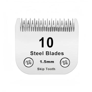 Imagem de Filymosie 10 lâminas de dente de salto, lâmina de aço removível para cães de estimação, compatível com cortadores andis/Oster A5/Wahl KM10 Series, comprimento de corte de 3,2 mm (1/8 pol.)