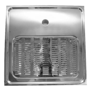Imagem de Bandeja Pingadeira 40x40cm Inox Sem Gela Copos Furo 50mm - az135