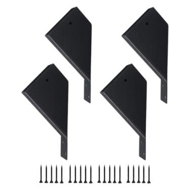 Imagem de Wswqop 4x Suportes de pérgola Suportes de suporte de ângulo de 45° com furos de drenagem Acessórios convenientes Peças para deck de cabana de madeira