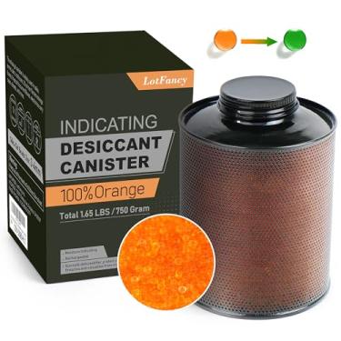 Imagem de LotFancy Desumidificador dessecante de sílica gel para arma segura, 750 gramas indicando recipiente de contas de sílica gel, absorvedor de umidade reutilizável