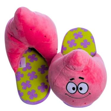 Imagem de Pantufa Chinelo Patrick 3d solado de borracha pelucia licenciado Bob Esponja 39/41