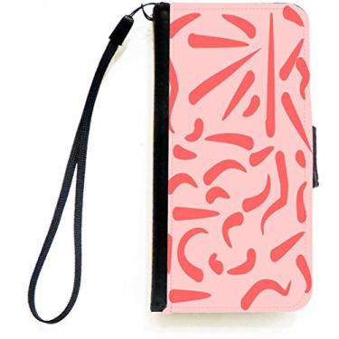 Imagem de Rikki Knight Capa carteira flip rosa em salmão redemoinhos para iPhone 5c com aba magnética