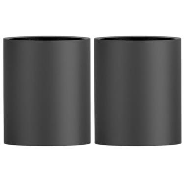 Imagem de Kit 2 Vasos Vitrificado Fibra De Vidro Milão P 50cm Vietnamita Luxo (Preto Fosco)