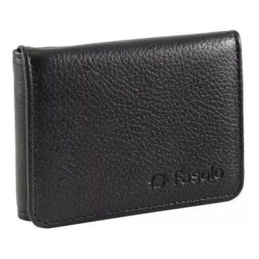Imagem de Carteira Fasolo H060 Couro Formato em L Masculina, Preto