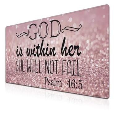 Imagem de Samgula Tapete de rato para jogos, tapete de secretária rosa, tapetes de rato XXL para decoração de secretária para raparigas, tapete de rato grande base de borracha antiderrapante, 35,4 x 39,9 cm