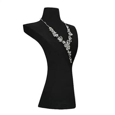Imagem de Suporte de exibição de joias de veludo preto com busto para exibição de joias 3D, suporte de manequim, pingente para exibição de eventos, lojas, expositores, joias, One Size, Médio, Ágata