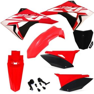 Imagem de Kit Plástico Biker Next Crf 230 Com Number Plate e Adesivos, Vermelho 