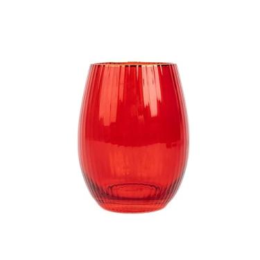 Imagem de Mary Square Copo de vinho 58157 Gold Rim 255.1 g durável com nervuras copo de vinho sem haste copo de bebida, acessório de carrinho de bar, utensílios de bebida todos os dias e festas, decoração de