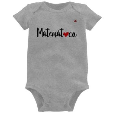 Imagem de Body Bebê Matemática por amor - Foca na Moda, Cinza, GG