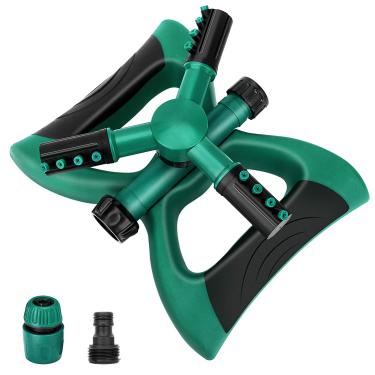 Imagem de madeking Aspersor de jardim 2020, irrigador de grama rotativo automático 360, irrigador de água de cobertura de grande área para gramados e jardins, irrigadores de gramado ajustáveis para irrigadores